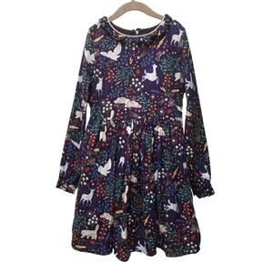 MINI BODEN HARRY POTTER FORBIDDEN FOREST PRINTED DRESS PURPLE SZ 9-10